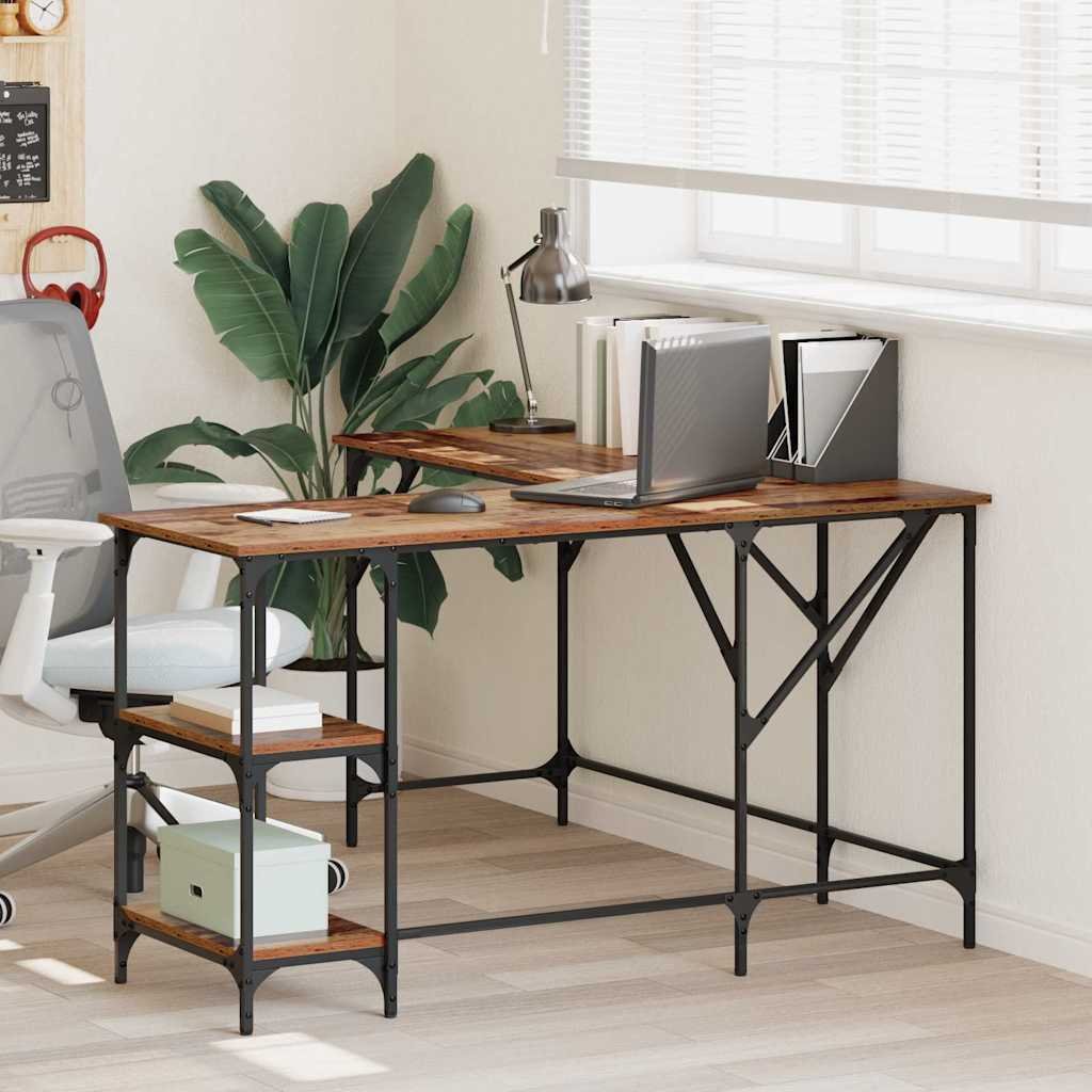 Biurko vidaXL Biurko Stare drewno 139 x 139 x 75 cm Materiał z drewna