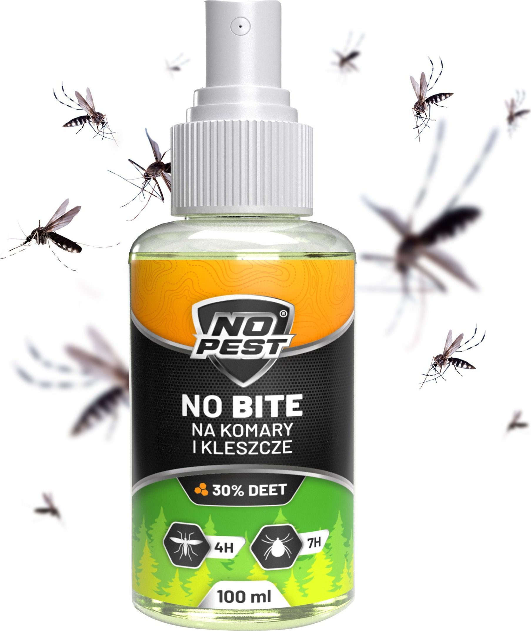 NO PEST Spray na Komary i Kleszcze 100ml Preparat Aerozol Środek na Komary Kleszcze Meszki NO BITE 30% DEET