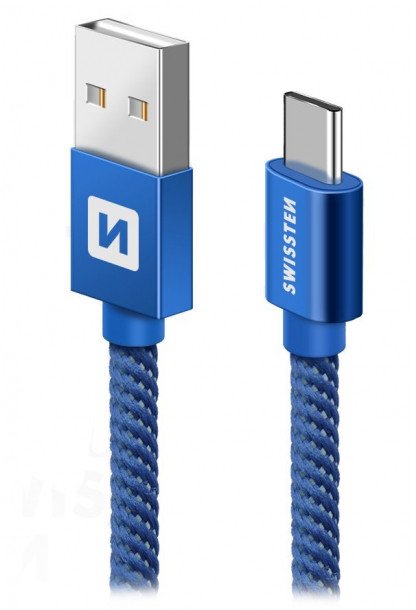 Kabel USB Swissten USB-C - USB-C 1.2 m Niebieski (71521208)