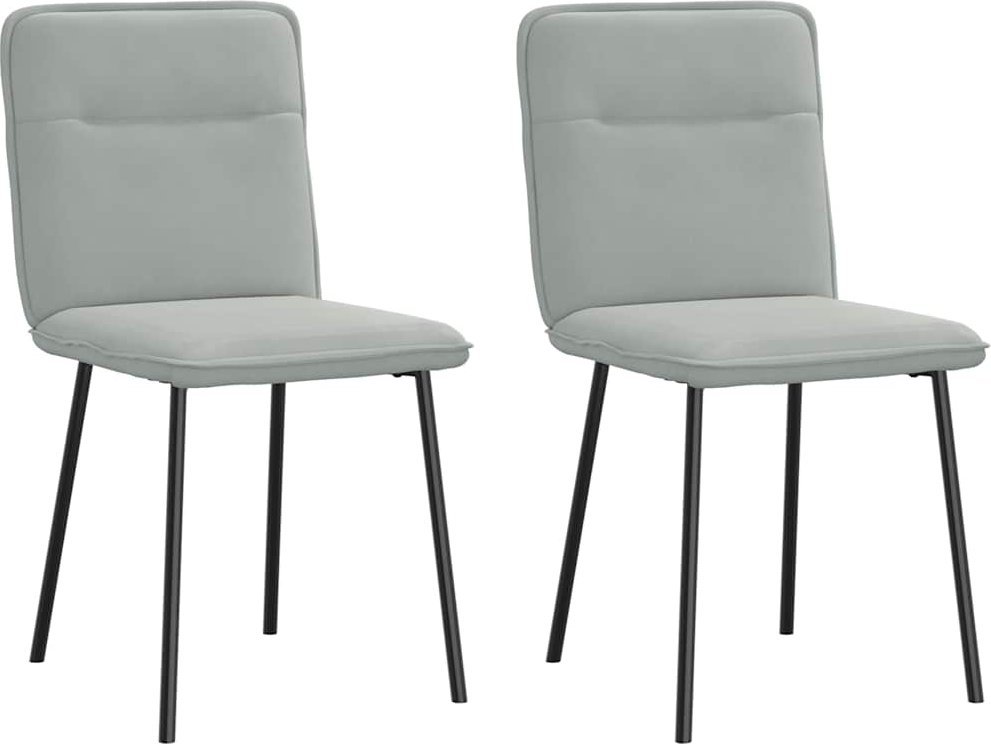Krzesła stołowe, 2 szt., jasnoszare, aksamitne