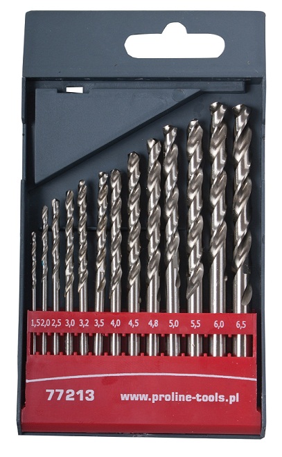 Wiertło Pro-Line do metalu HSS walcowe 1,5 2 4,5 4 5,5 5 4,8 3 2,5 3,5 6 3,2 6,5mm zestaw (77213)