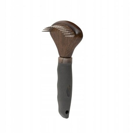 Ekskluzywne zgrzeb�o, dla zwierz�t, drewno bukowe, stalowe piny, tworzywo TPR, wym.9,5x17,5cm