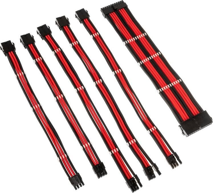 Kolink Kolink Core Adept Braided Cable Extension Kit - Black/Red