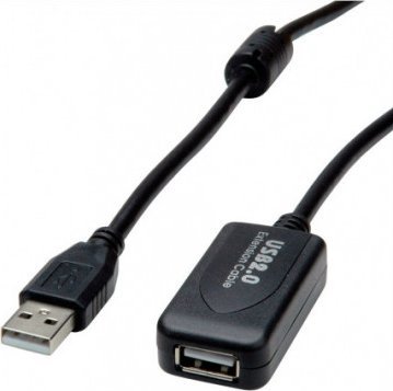 Kabel USB Secomp USB-A - USB-A 10 m Czarny