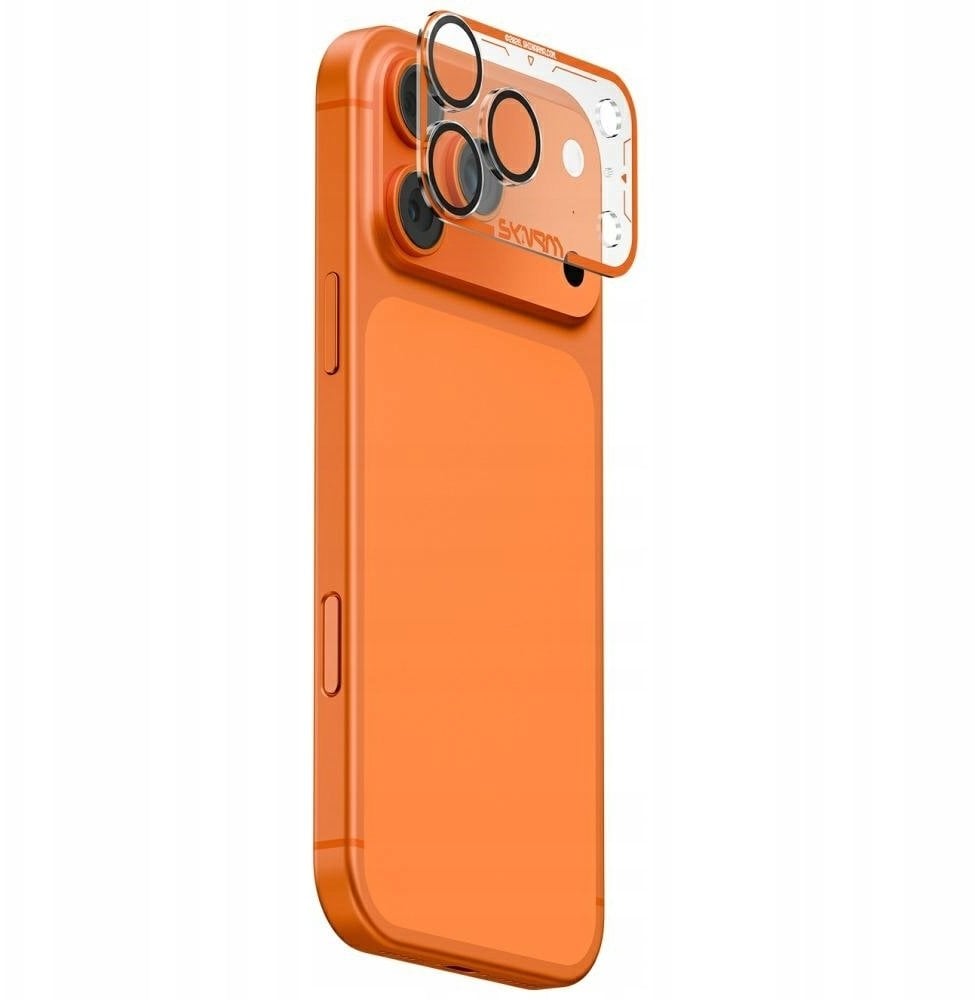 Szkło na obiektyw aparatu Skinarma Magma Full Matte do iPhone 17 Pro pomarańczowy