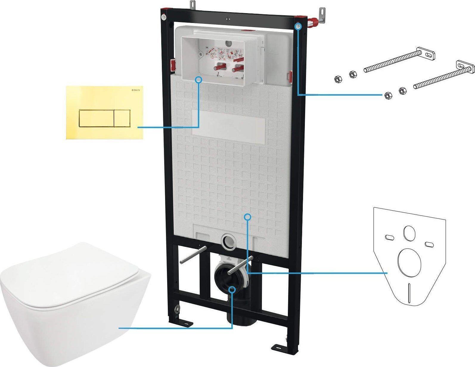 Deante Zestaw WC podtynkowy 6 w 1