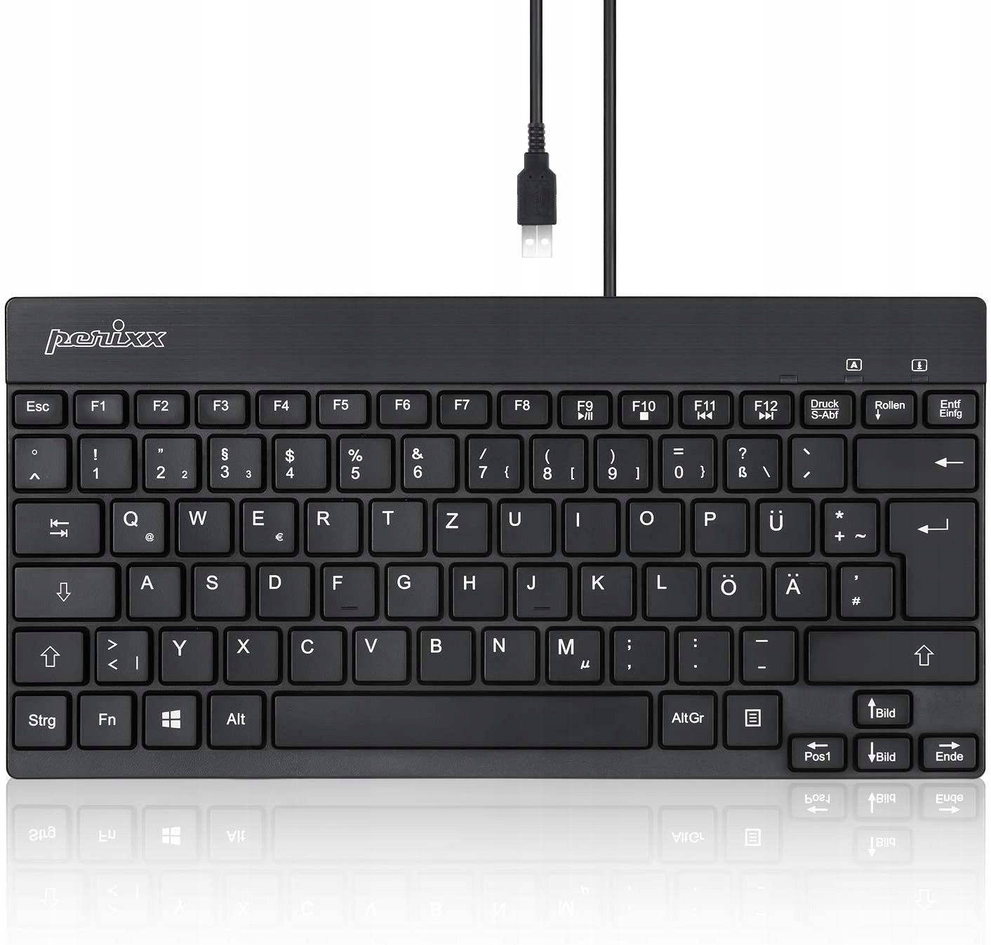 Klawiatura Perixx Perixx PERIBOARD-426, DE, wired, USB Mini Keyboard with flat keys