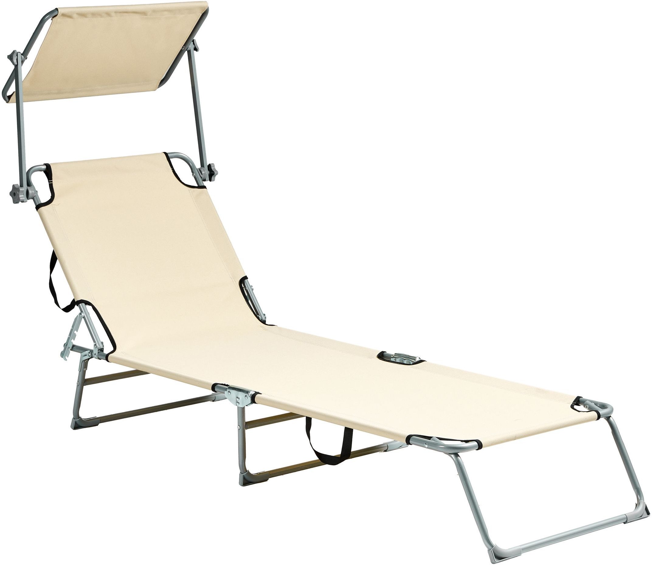 Leżak ogrodowy FOLIGNO Metal Beżowy