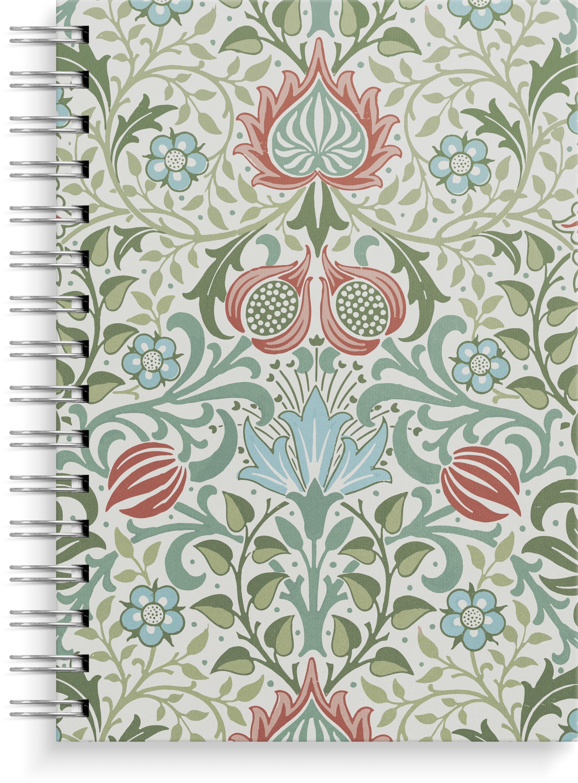 Notebook A5 blue/green flowers
