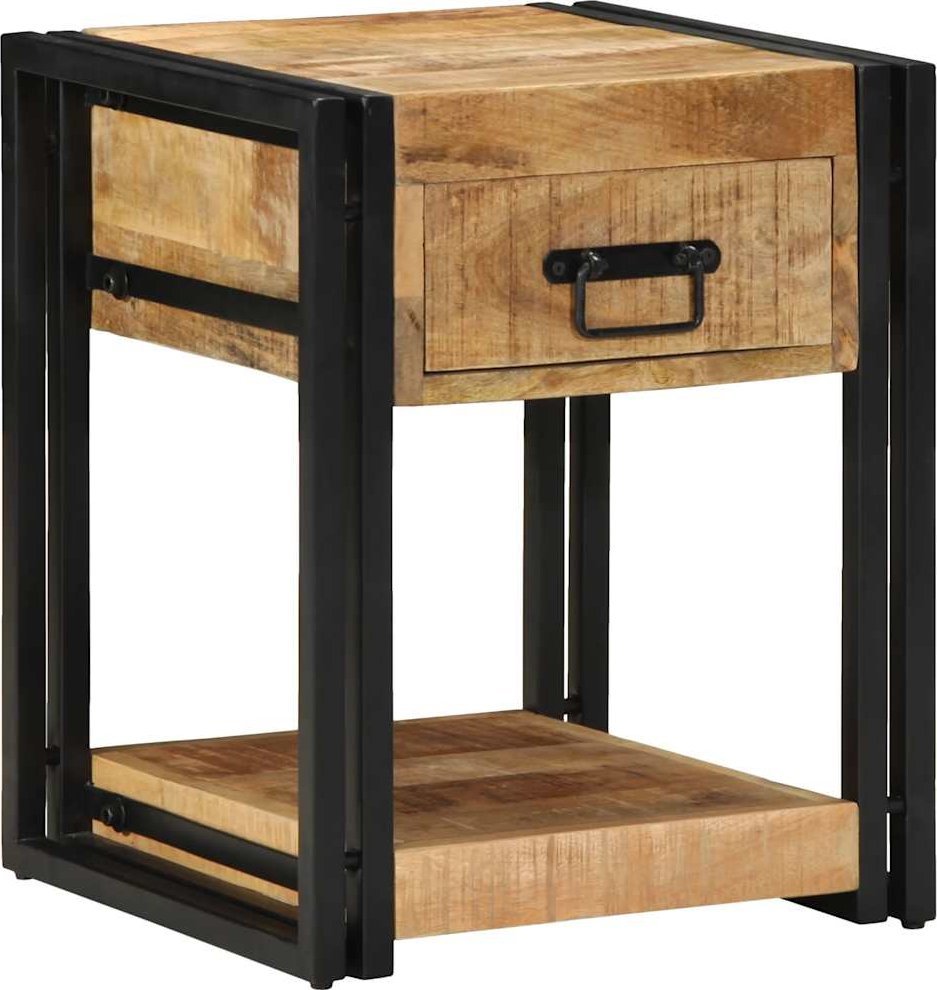 vidaXL Szafka nocna, 40x40x50 cm, lite drewno surowe mango