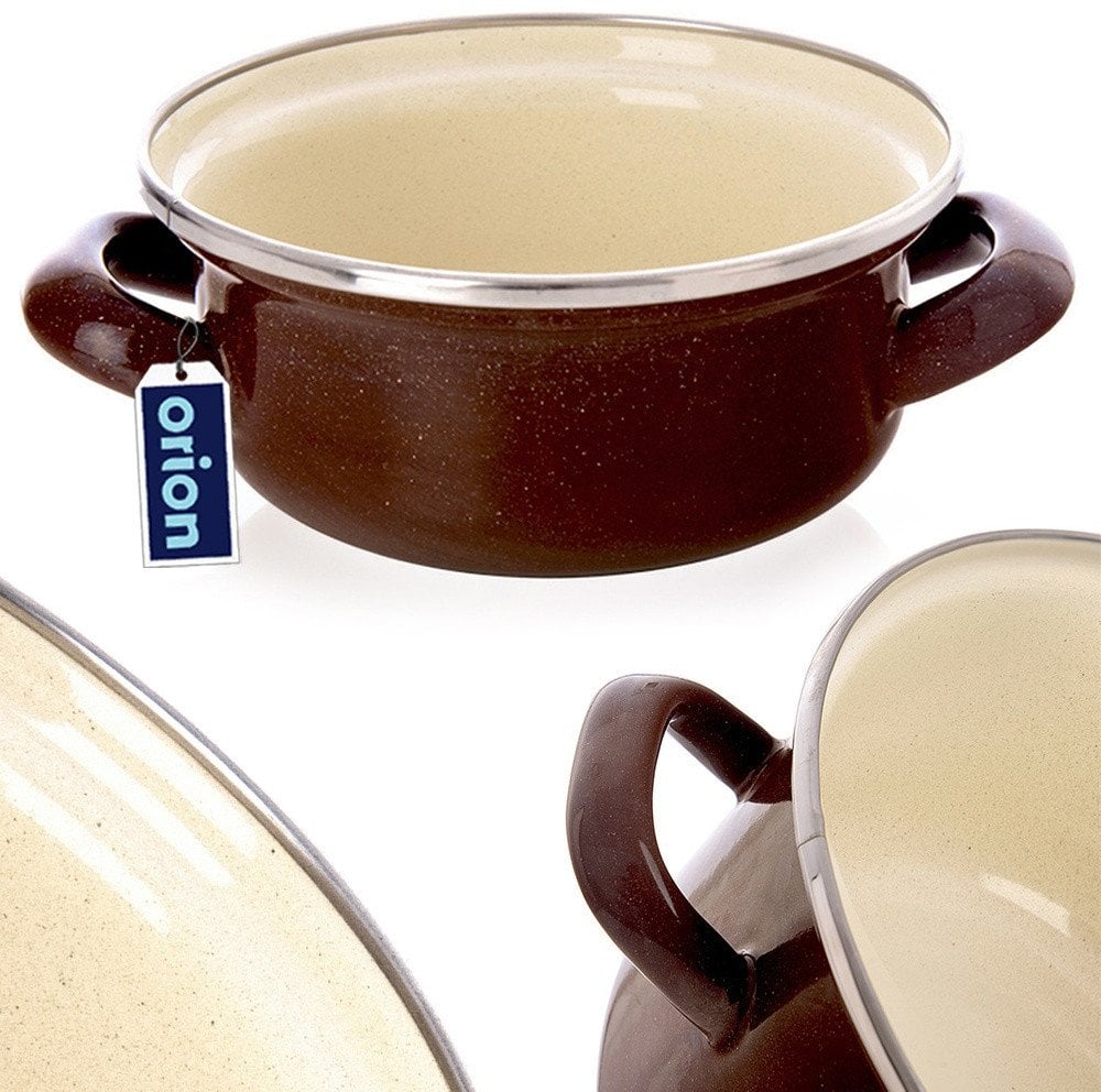 Garnek emaliowany BROWN 14 cm, 600 ml