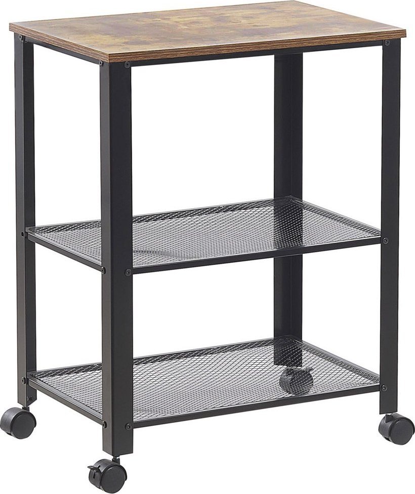 Beliani Wózek kuchenny 3-poziomowy czarny BOLZANO