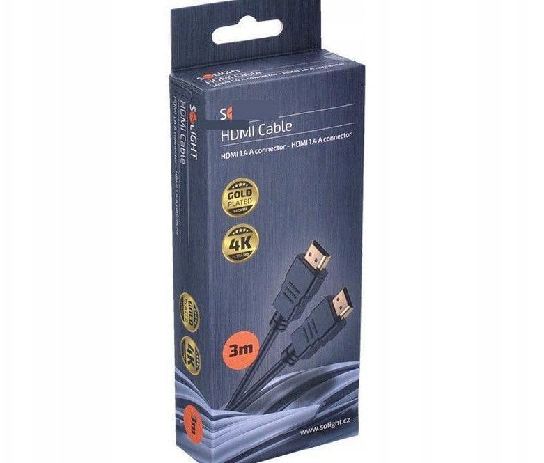 Solight HDMI kabel s Ethernetem, HDMI 1.4 A konektor - HDMI 1.4 A konektor, blistr, 3m