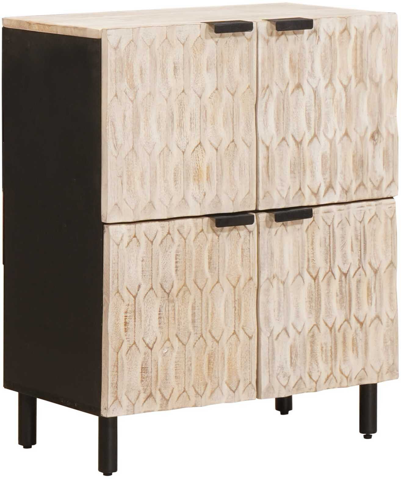 vidaXL Bufet Geometryczny Wykończenie w kolorze białego prania