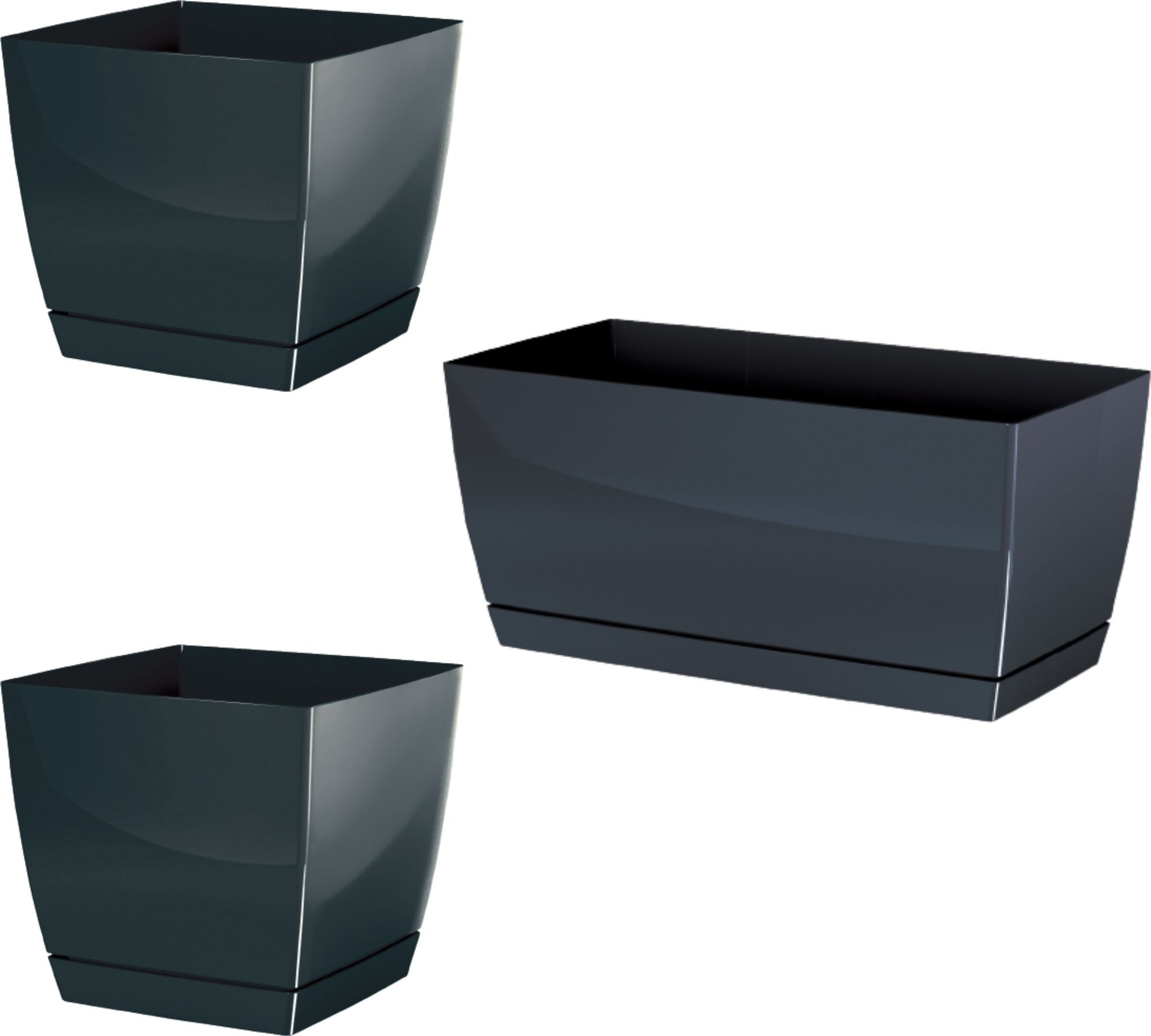 Dikel 3x Doniczka COUBI + Podstawka Kwietnik Kaktusiarka