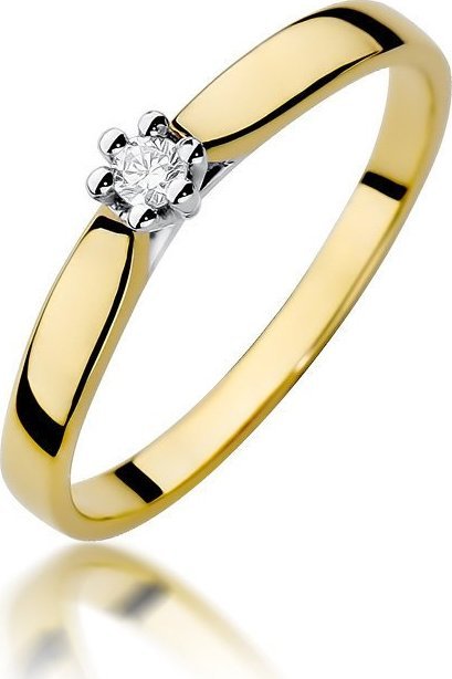 Best Diamonds złoty pierścionek z brylantem 0.04ct 23