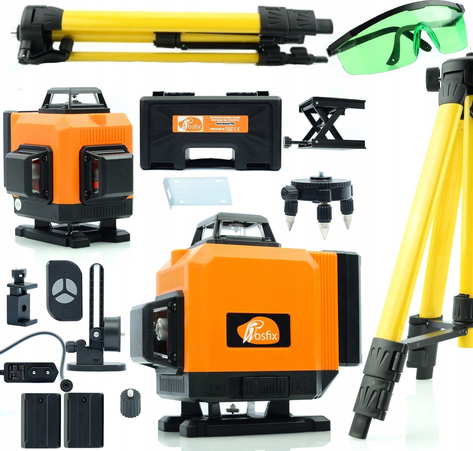 Rosfix LASER KRZYŻOWY POZIOMICA 360 16L + STATYW OKULARY