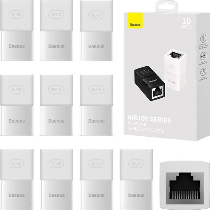 Baseus Złączka sieciowa Baseus, 10 sztuk, AirJoy series (biały)