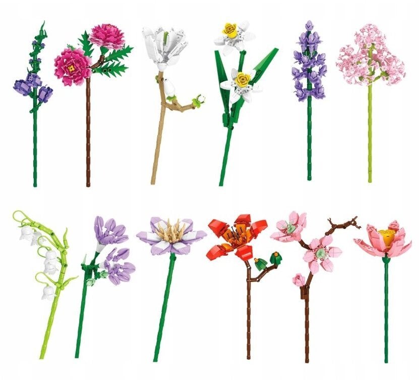 KLOCKI KONSTR KWIATY MIX 7X16X5 MC DISP 12/288