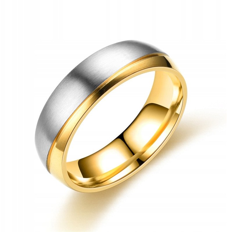 OBRĄCZKA ŚLUBNA PIERŚCIONEK STALOWA 316L r.22