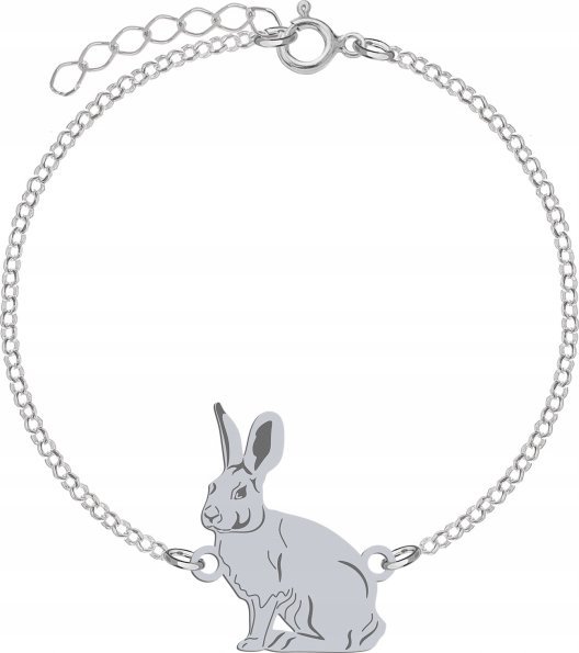 Radziszewska Jewellery Srebrna Bransoletka z ZAJĄCEM DEDYKACJA GRAWER
