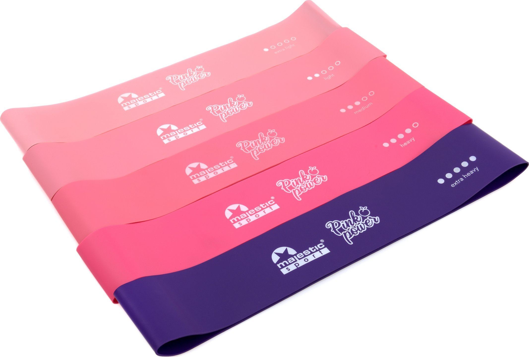 Zestaw gum do ćwiczeń Majestic Sport PINK POWER /5 sztuk/