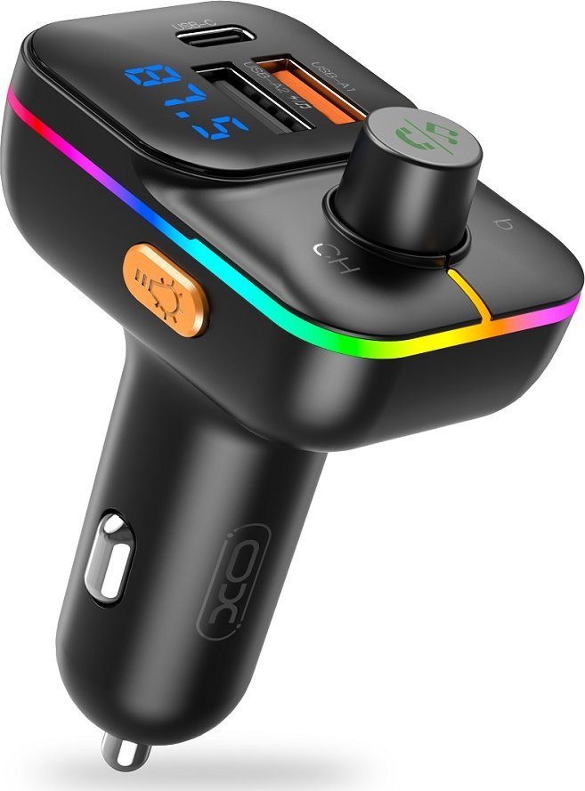 Transmiter FM XO transmiter FM BCC09 Bluetooth MP3 ładowarka samochodowa 25W czarna