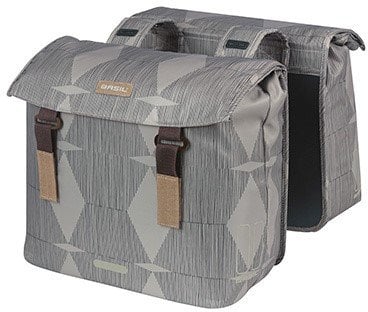 Torba na bagażnik BASIL ELEGANCE DOUBLE PANNIER BAG 40-49 Universal Bridge System, wodoodporna chateau taupe (NEW)