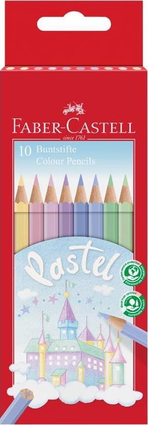 Kredki Ołówkowe Zamek Pastelowe 10 Kolorów Faber-Castell