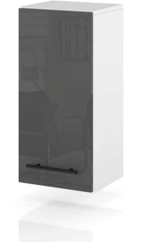 szafka kuchenna wisząca modułowa z uchwytami 30cm spremium szary połysk