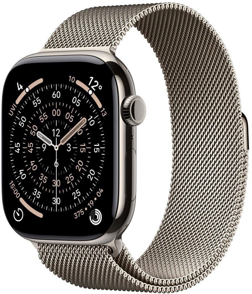 Smartwatch Apple Watch 11 GPS + Cellular 46mm Natural Titanium Milanese Loop S/M Szary (MFCY4ZR/A)