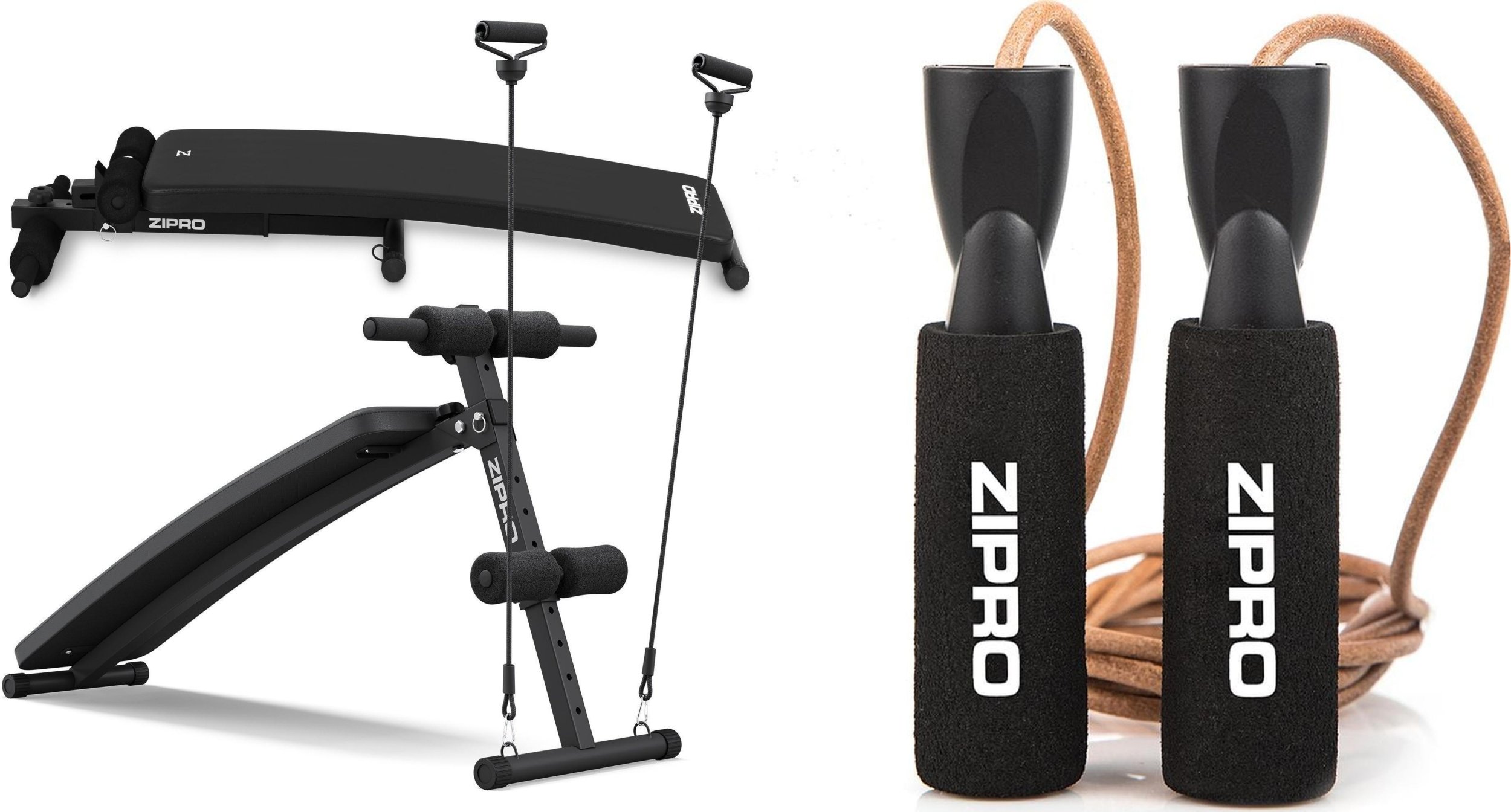 Zipro Ławka do ćwiczeń Zipro Slant + Skakanka Zipro
