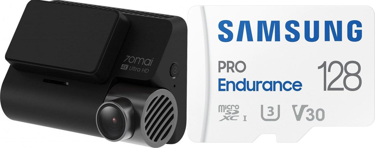 Wideorejestrator 70mai Wideorejestrator 70mai A810 Czarny + tylna kamera RC12 + Karta Samsung PRO Endurance 2022 MicroSDXC 128 GB Class