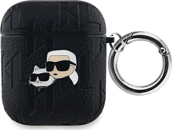 Karl Lagerfeld Karl Lagerfeld KLA2PGKCPK AirPods 1/2 cover czarny/black Monogram Karl & Choupette Head