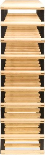 Wamar-Sosenka Regał na wino Stojak na 63 Butelki Szklane/ PET RW-8/ 7x9 Surowy Naturalny Metal + Drewno RW-8-7x9-63