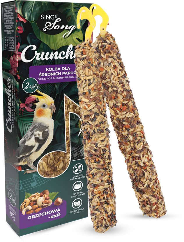 SING&SONG cruncher dla średnich papug 85g orzechowy