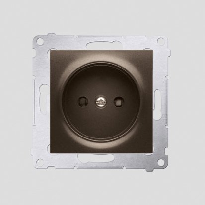 Kontakt-Simon Gniazdo pojedyncze SIMON54 z/u 16A IP20 z przesłoną torów brąz mat - DGZ1Z.01/46