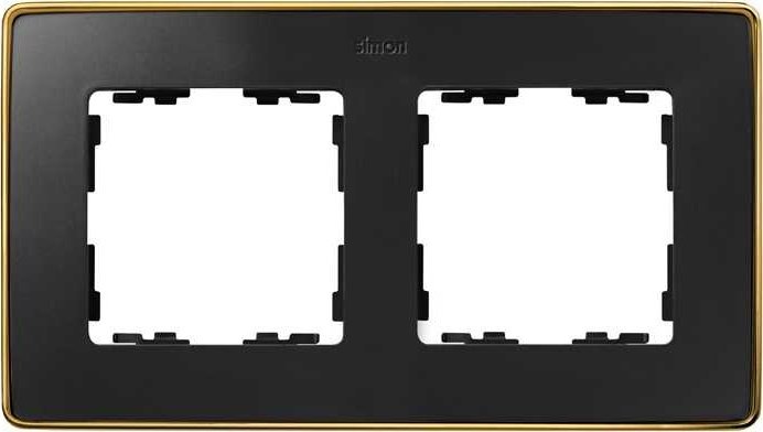 Kontakt-Simon Simon Detail 82 Ramka podwójna Detail SELECT-metal GRAFIT / podstawa Złota 8201620-242