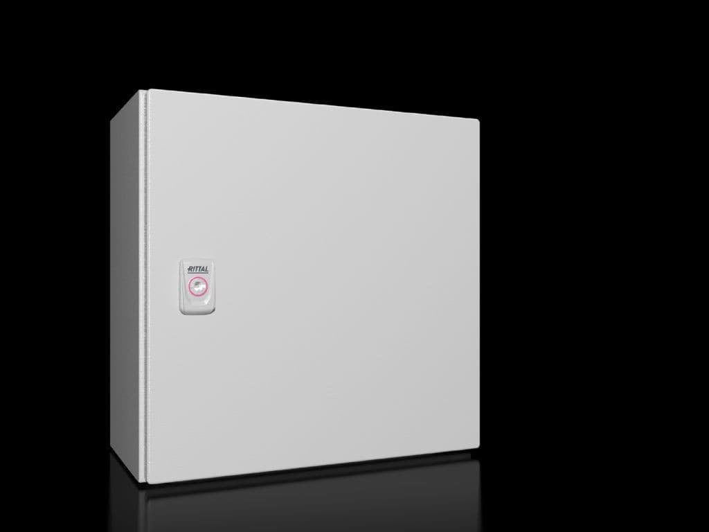 Rittal AX Obudowa kompaktowa 380x380x210 mm blacha stalowa z pł. mont. jednodrzwiowa 1 zamek dźwigienkowy 1380.000