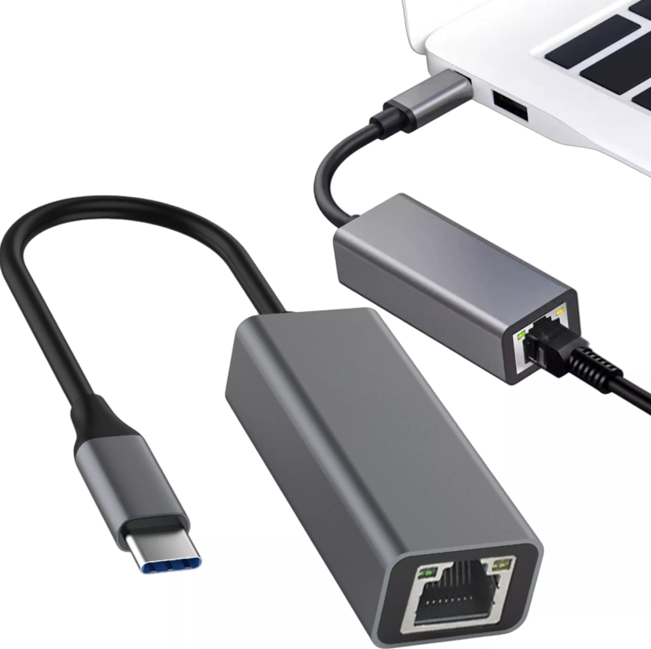 Alogy Przejściówka USB-C do Ethernet Adapter Alogy karta sieciowa LAN RJ45 GIGABIT 1000MBPS Czarna