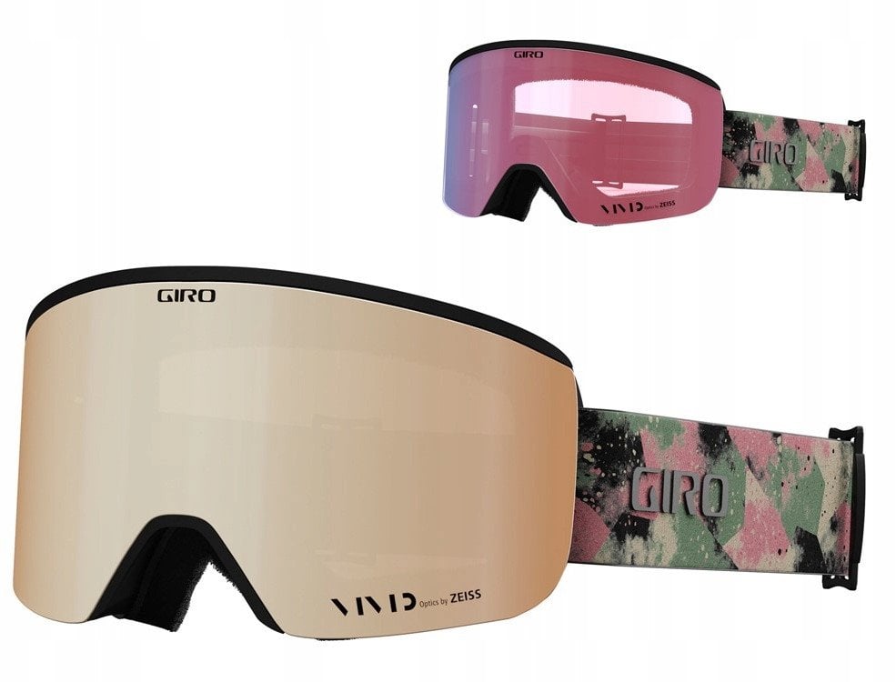 Gogle zimowe GIRO AXIS GREEN MARBLE (Szyba lustrzana kolorowa VIVID-Carl Zeiss VIVID PETROL 19-42% S2 + Szyba lustrzana kolorowa VIVID-Carl Zeiss INFR