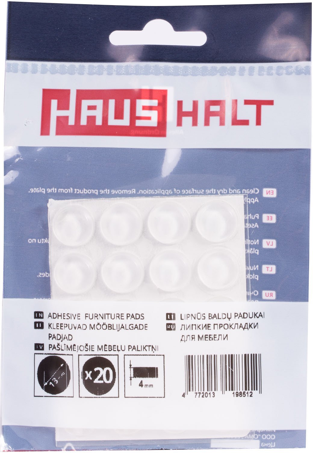 ADHESIVE BUMPERS D13 H4 TRANSP 20 PCS