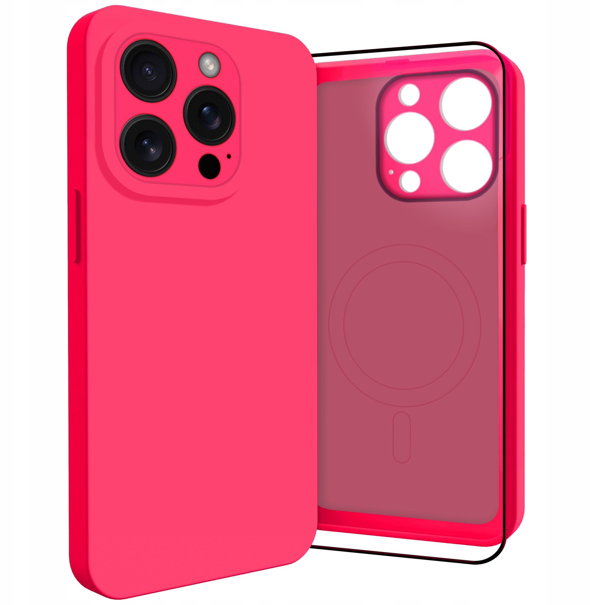 Etui do Apple iPhone 16 Pro (Do Magsafe, Osłona Kamery, Fuksjowe) Szkło