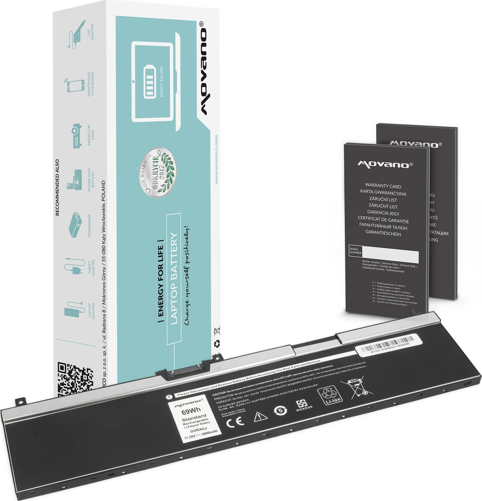 Bateria Movano do Dell Precision 7530, 7540, 7730 - NYFJH (6000mAh)