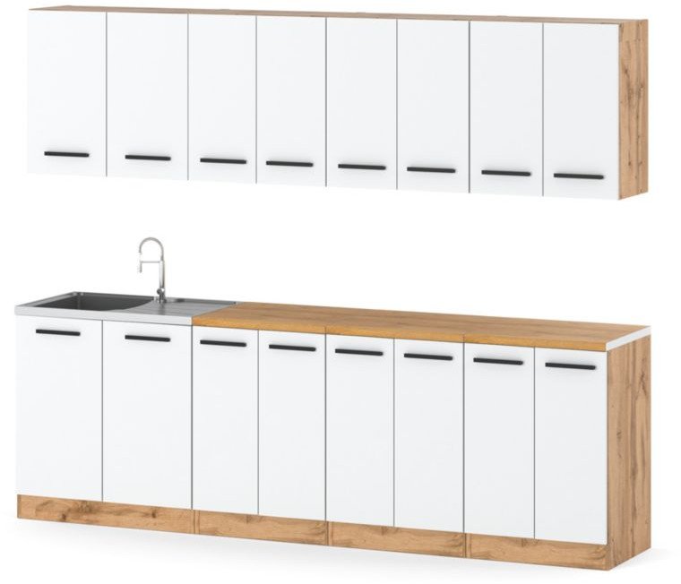 Meble Kuchenne Nowoczesne Vero 2.6m Modułowa Zestaw Mebli Kuchennych Biały