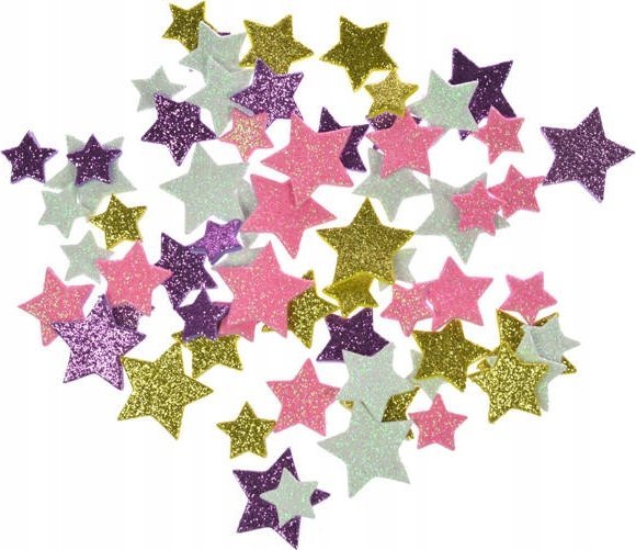 Arpex NAKLEJKI BROKATOWE GWIAZDKI MIX KOL