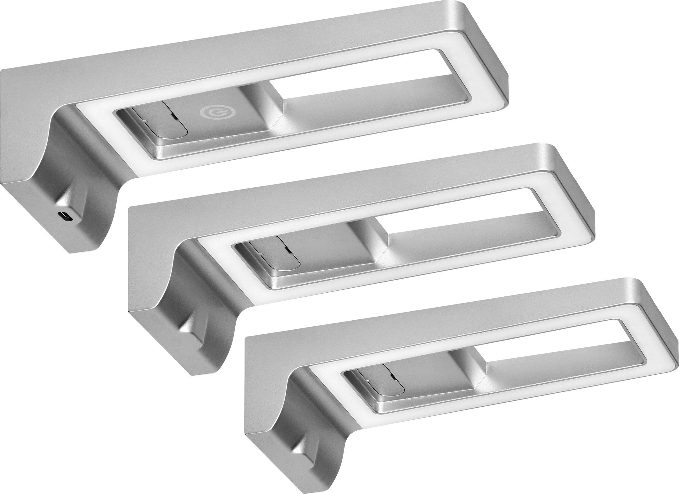 Orno ARTUS zestaw 3 lampek podszafkowych LED, 3x3W, 3x225lm, 4000K, z włącznikiem dotykowym i USB, szare