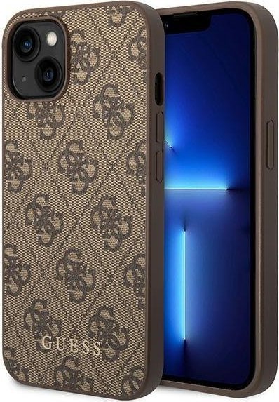 Guess GUHCP15MG4GFBR iPhone 15 Plus 6.7" brązowy/brown hard case 4G Metal Gold Logo