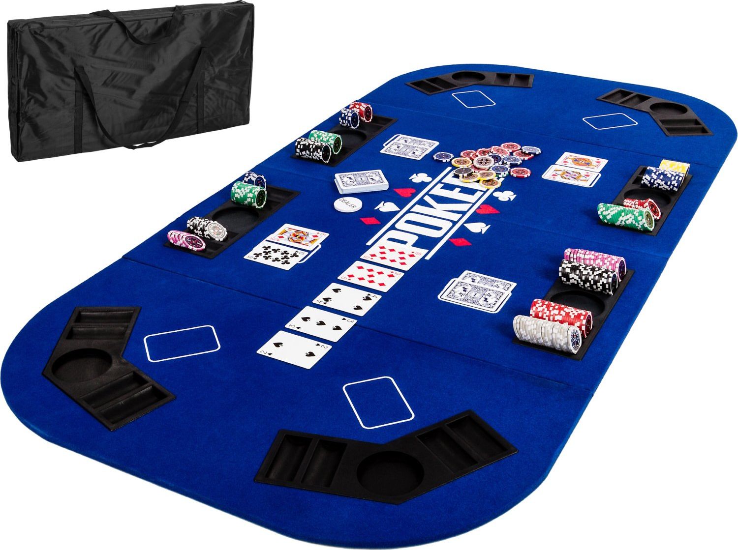 MKS NIEBIESKI BLAT STÓŁ DO POKERA 160x80 POKER KASYNO Unw