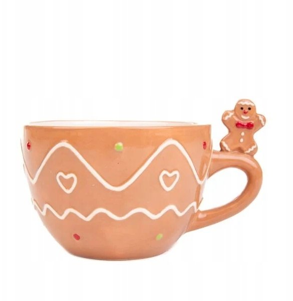 Kubek Świąteczny z uchem Homla BISCOTTO 400ml - Brązowy